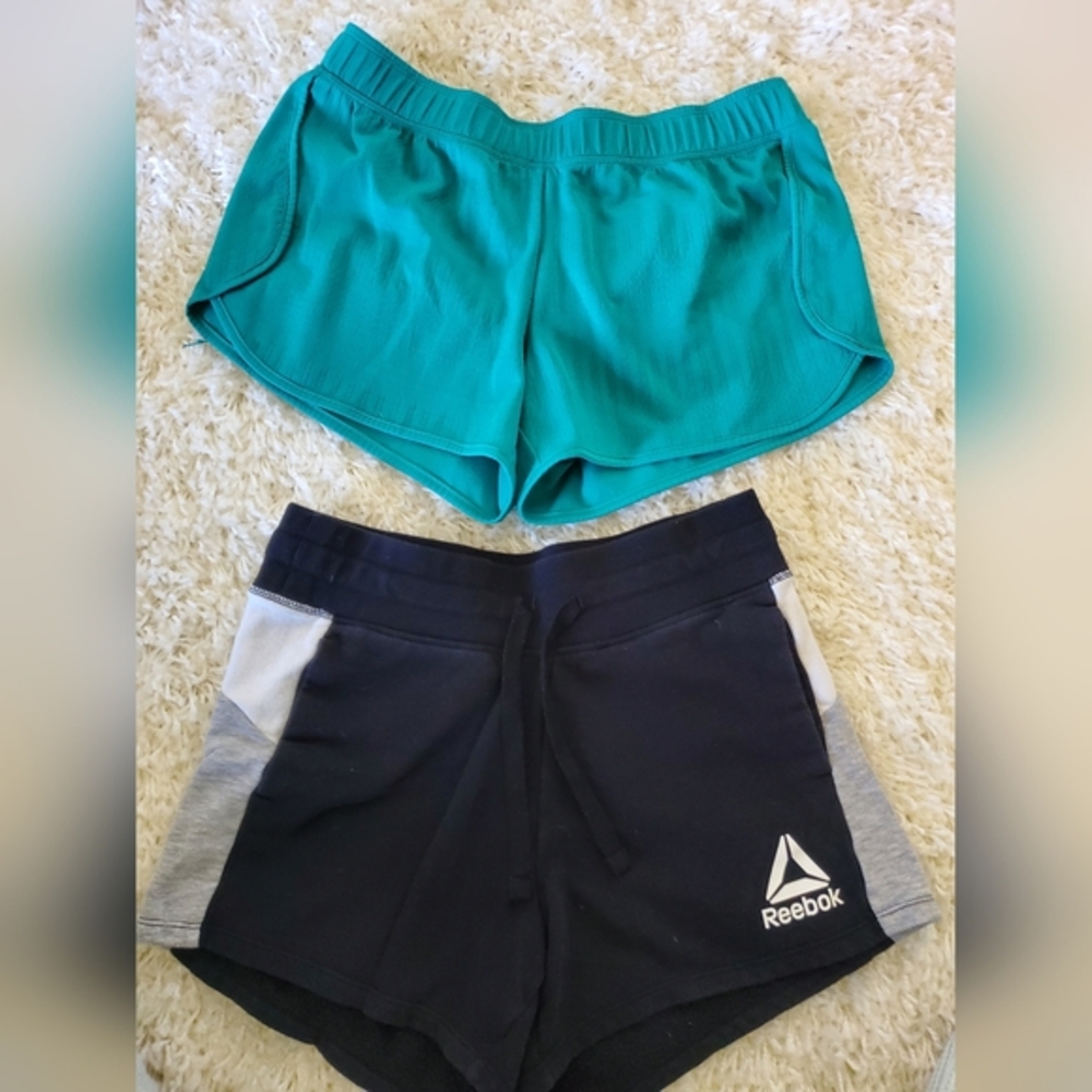 Reebok Teal & Black Athletic Shorts Duo